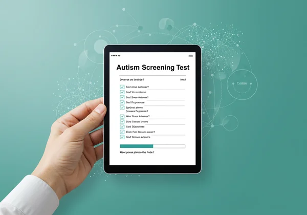A digital interface of an online autism screening questionnaire.