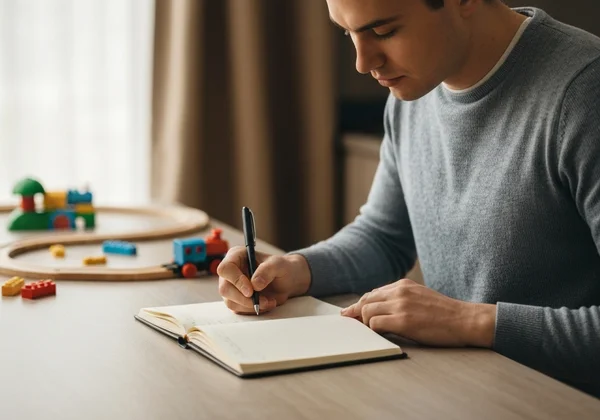 Parent documenting child behaviors in an observation log