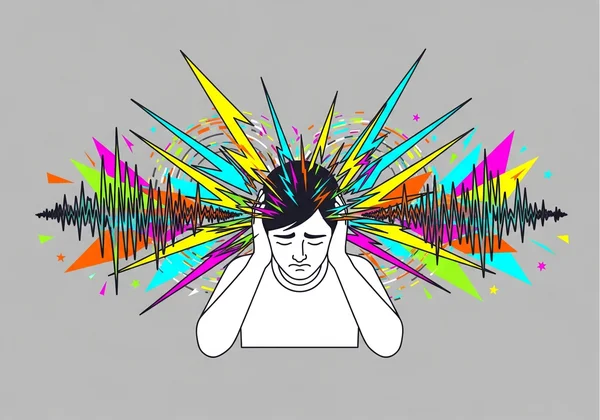 Person overwhelmed by sensory input