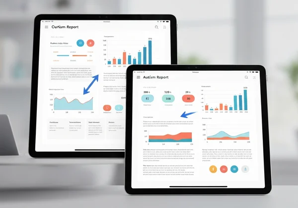 Two digital reports side-by-side, showing comparison and growth.