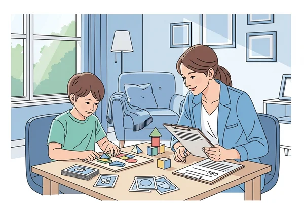 Clinician conducting an autism diagnostic assessment
