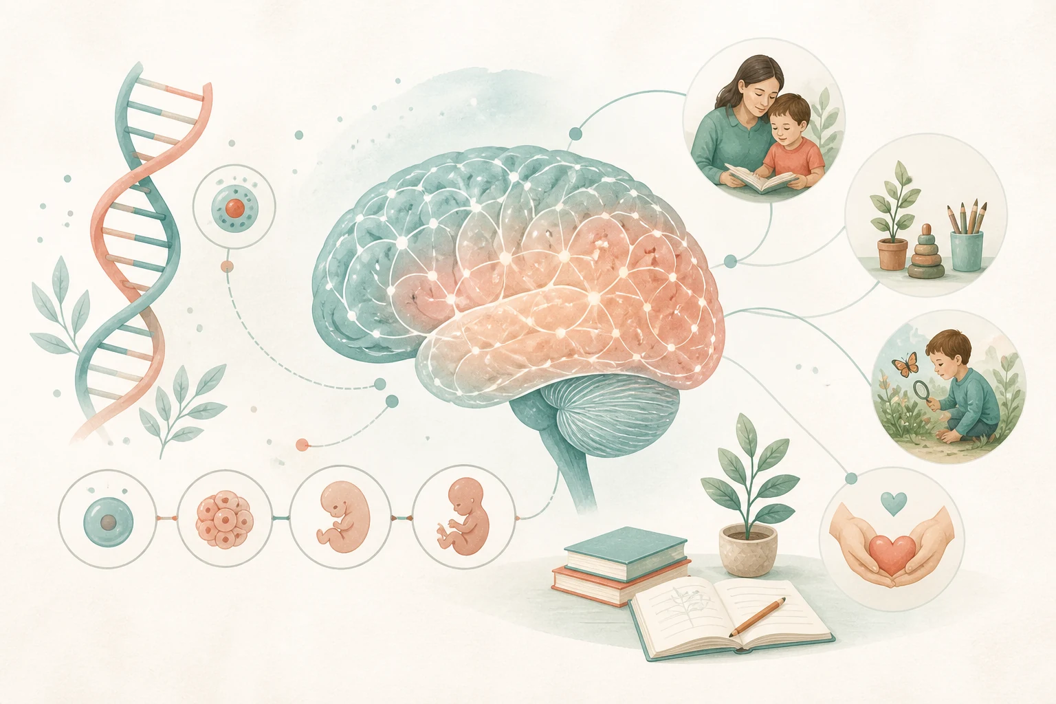 Genes and brain development concept
