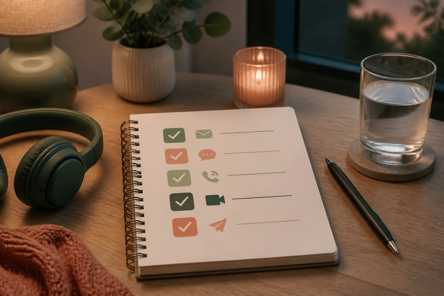 Notebook with support needs checklist